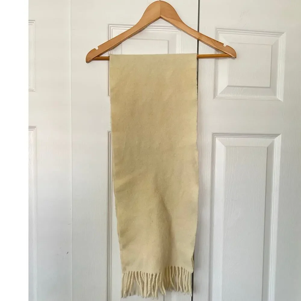 Fendi Cream Fringe Embroidered Scarf • Minimalist